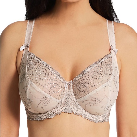 Fit Fully Yours Womens Nicole see -Thru Lace Bra Cloud Pink Size 36G - Picture 2 of 16